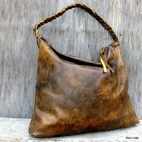 distressed leather handbags hobo.